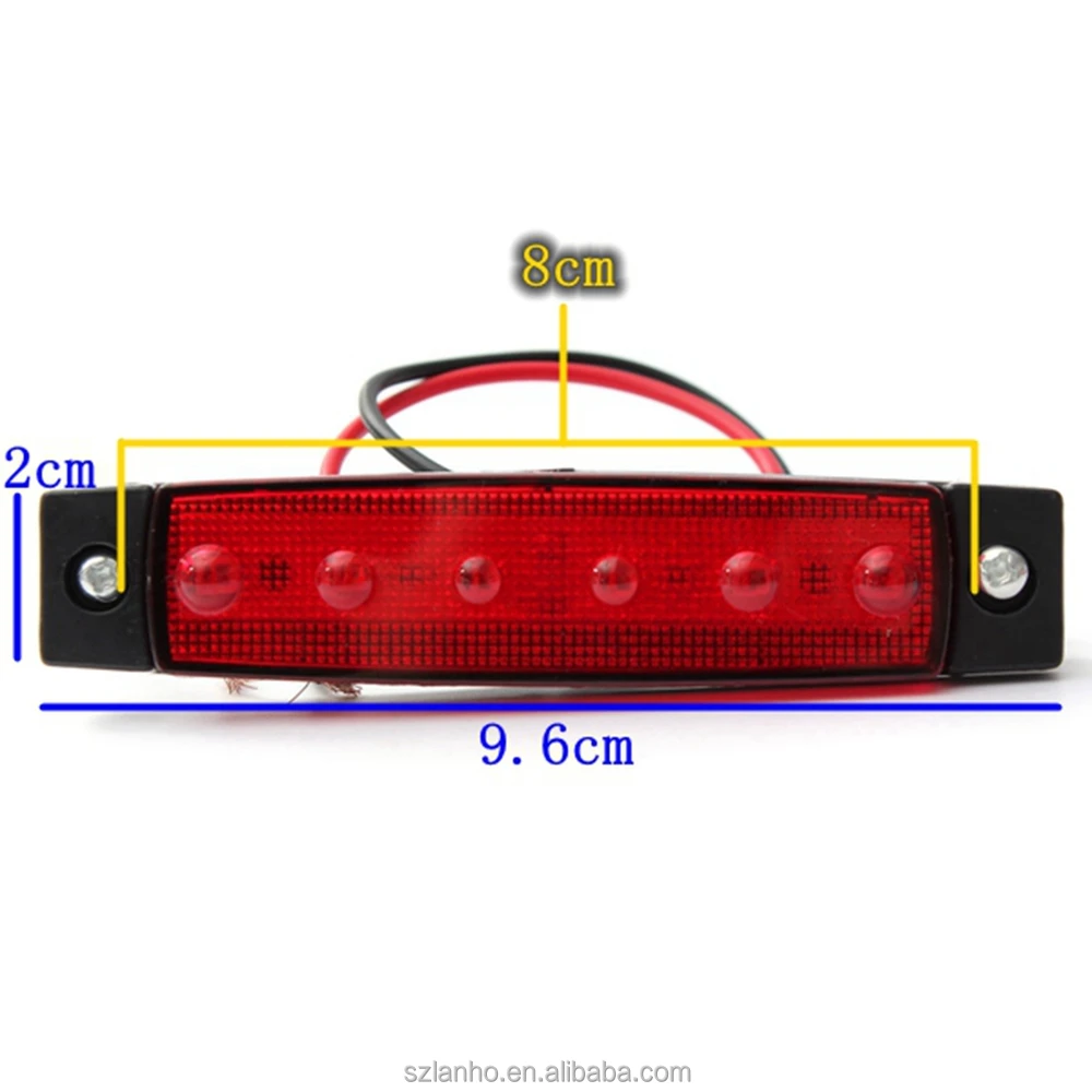 Universal 3.8inch 6 Smd Led Side Marker Indicator Lights For Trucks 12v