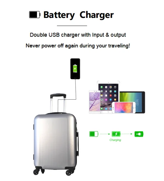 20'' Carry On Luggage Smart Suitcase Trolley Bags With Usb Charger,Scale Buy Trolley Luggage