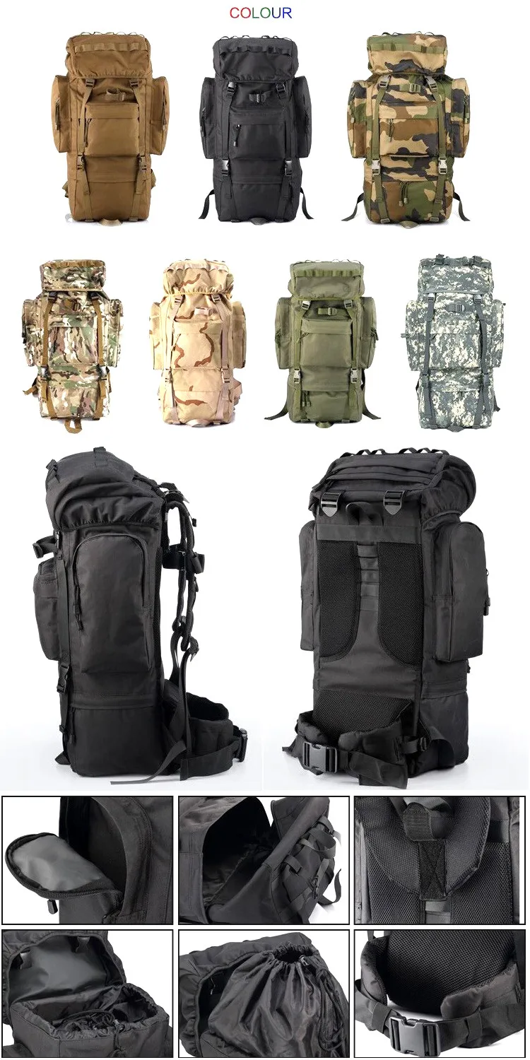 60l Camouflage Military Backpack Outdoor Hiking Army Backpack For Sale
