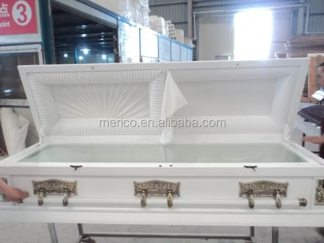 Full Couch Glass Cover White Last Supper Handcraft Wood Casket