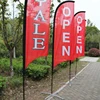 Single side full color print 110gsm knitted polyester fiber glass poles custom length beach flags