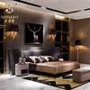 Sassuolo high quality bedroom furniture luxury high headboard deep fabric bed latest modern double bed designs