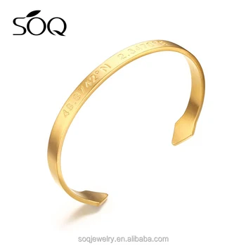 Custom Boy Hand Stamped Coordinates Laude Longitude Anchor Gold Cuff Bracelet Custom Boy Hand Stamped Coordinates Laude Longitude Anchor Gold Cuff Bracelet