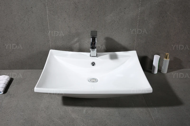 Nice Design Bathroom Basin Bowl Head Washing Ceramic Sink Bowl Public Restroom Wash Basin Easy to Clean