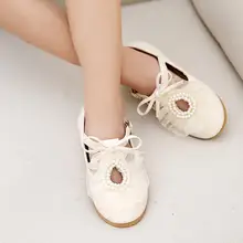 Girls shoes children shoes for pearls lace ladies small shoes flat bottom soft bottom shoes