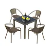 Balcony and patio wooden table 4 seaters outdoor restaurant furniture wholesale dining chair on sale