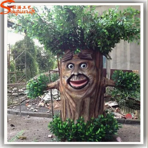 Customized Face Plastic Artificial Fiberglass Tree Trunk Decoration