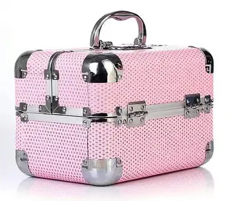 makeup case with cosmetics