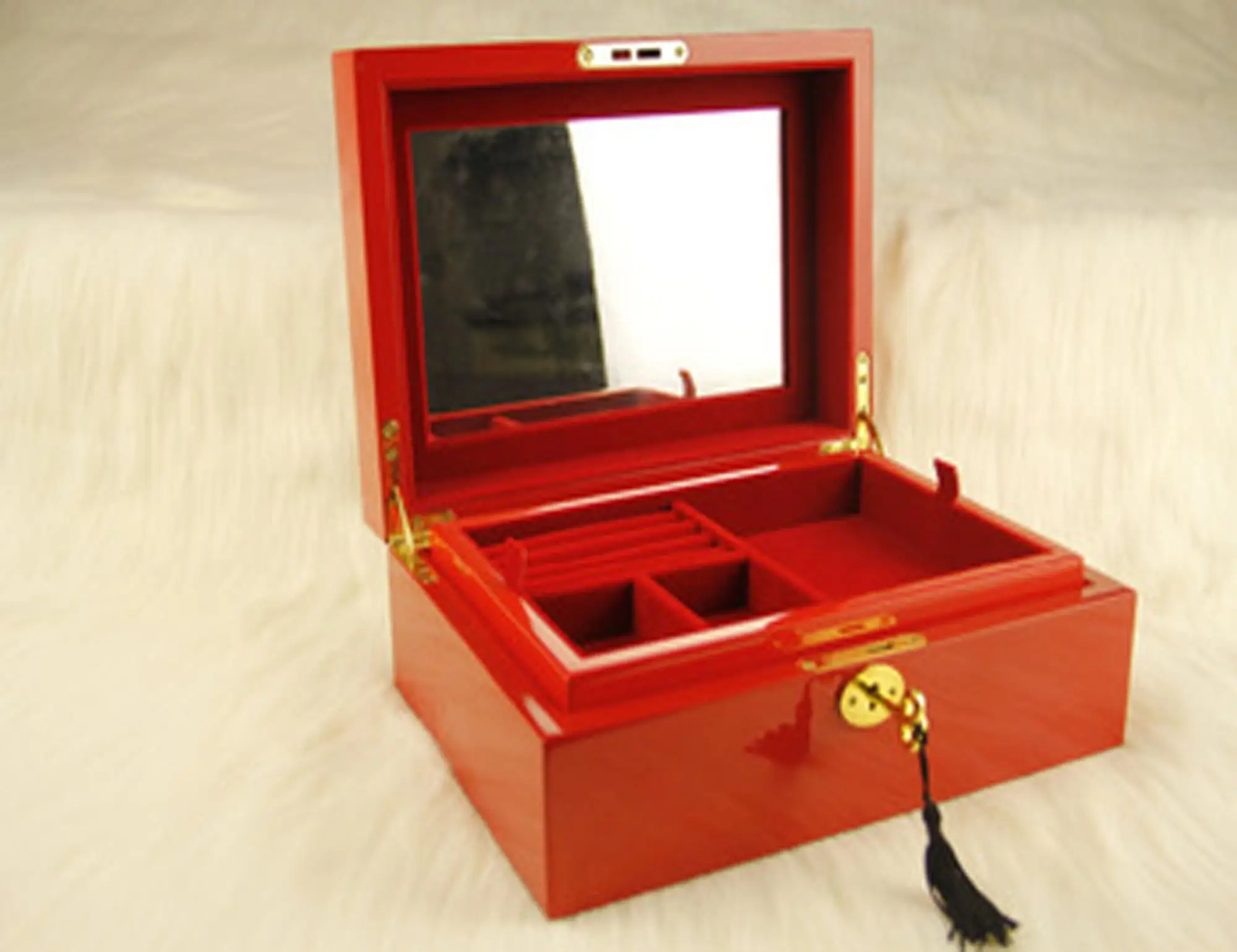 High End Wooden Jewelry Box With High Glossy Laqcquer For Women Buy