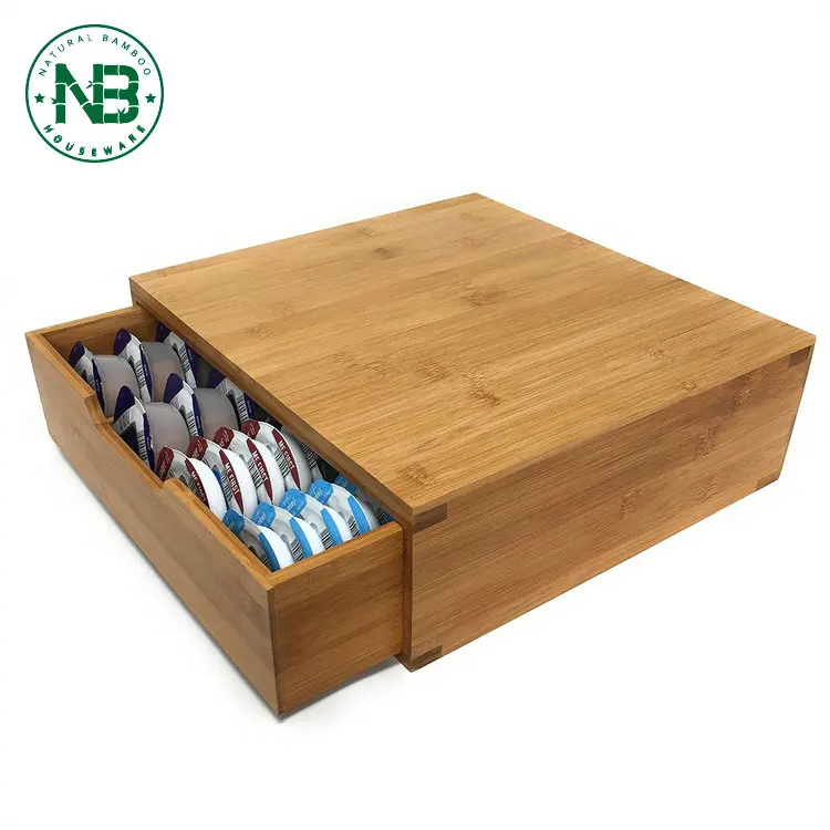 Bamboo Coffee Capsule Drawer Coffee Pods Storage Organiser/ Coffee Pod