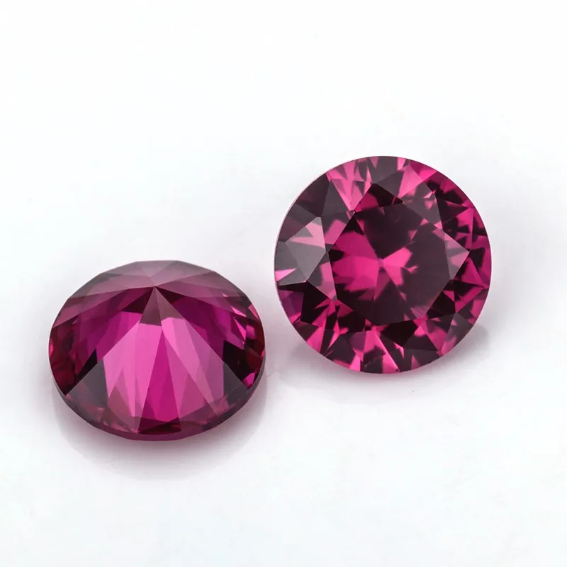 Lab Created Synthetic Ruby With Visible Inclusions Round Loose Stones