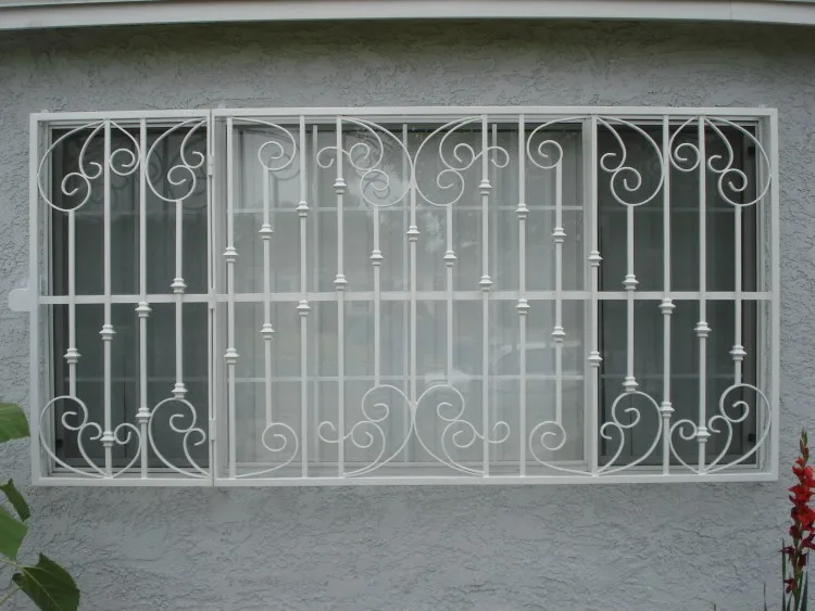 High Quality Powder Coated Wrought Iron Interior Window Grill Designs