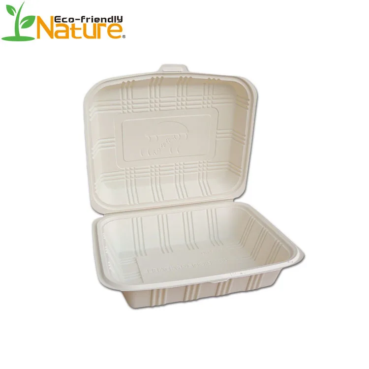 Cornstarch 9 inch 3 Compartment Food Packaging Custom Printed  Disposable-Buy cornstarch clamshell ,corn starch food container,cornstarch  fast food box,take away box,disposable box on Food Packaging-He