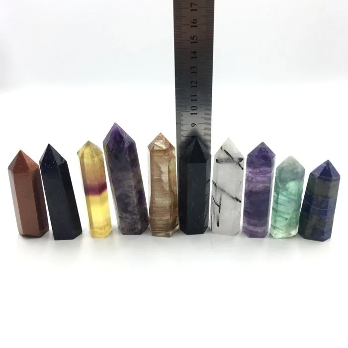 Wholesale Natural Colour Quartz Crystal Wands Magic Healing Crystal Point Wand Buy Crystal
