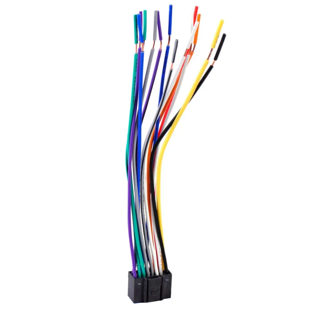 Car Radio Stereo Wire Harness Cd Plug Cable 16 Pin Connector Fit For