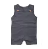 Adorable baby wholesale rompers boys girls linen sunsuit design with easy diaper changes