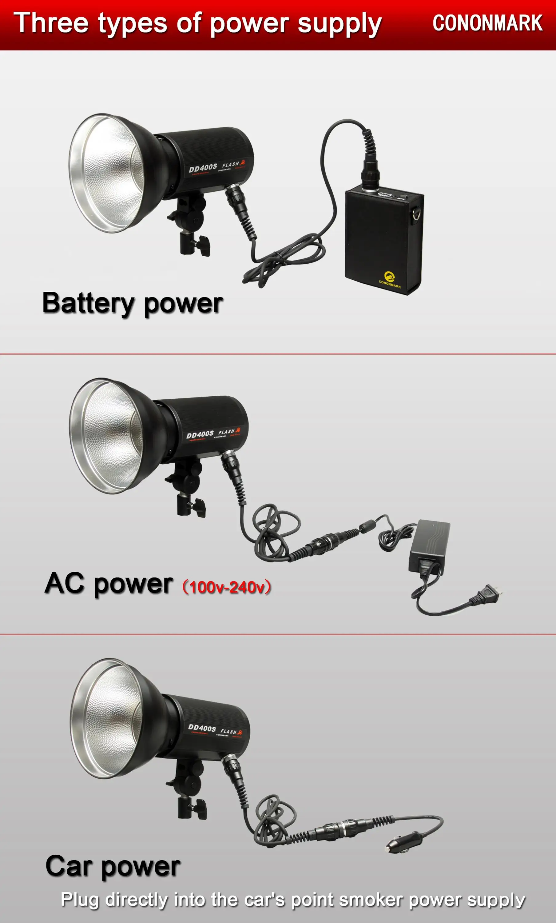 400w Dual Power Ac/dc Rechargeable Battery Pack Flash Strobe Light Buy Flash Strobe Light