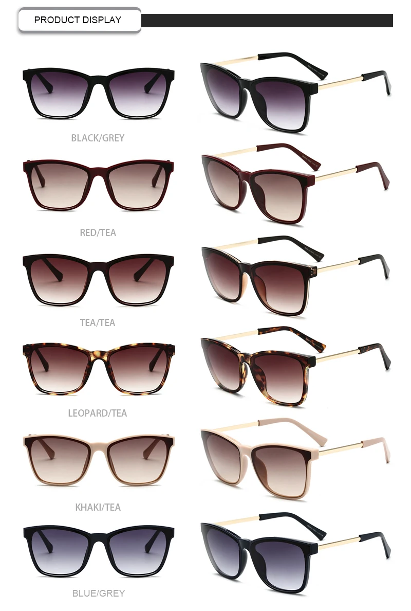 Ready Stock Small Square Frame Cat Eye UV400 Gradient Women Sunglasses