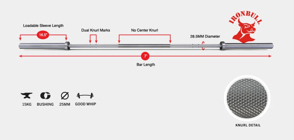 Man Hard Chrome Crossfit Weightlifting barbell bar of 4