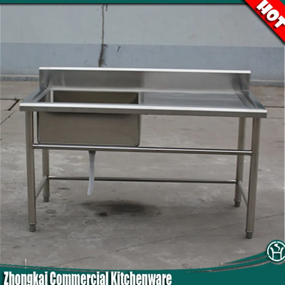 Hoge kwaliteit ss304 rvs vis schoonmaken tafel met sink ...