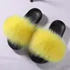 New Fashion Indoor Outdoor Anti Skid Slippers fox Fur Waterproof Women Slippers real Fur Lined Sandals