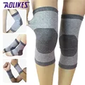 Brand Grey Cotton Kneepad Unisex Outdoor Sports Kneepad 4 Way Stretch Basketball Football Warmth Knee Guard