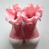 Custom hot sale unique lace rib Egypt cotton rubber sole baby sock shoes