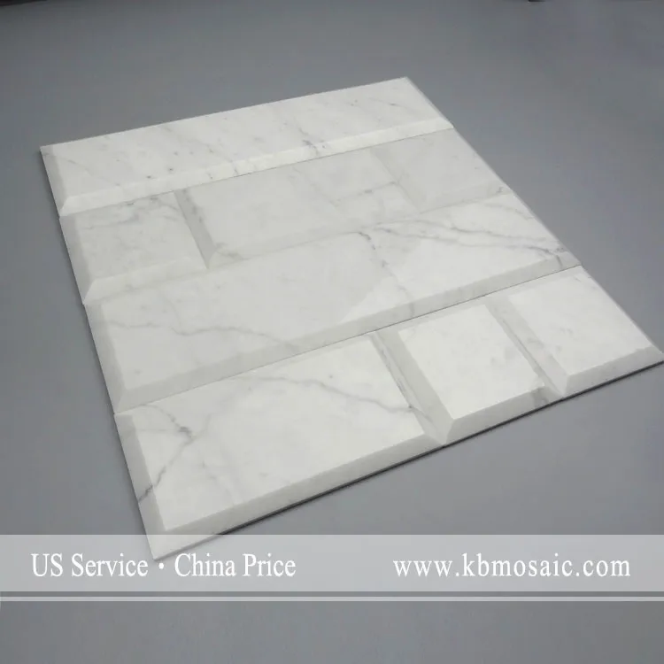 Dosseret mur décor blanc biseauté cuisine en céramique carreaux de ... Ceramique decor cuisine