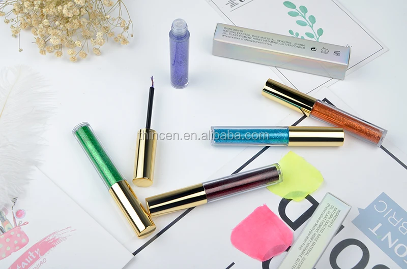 Wholesale Customize Available Glitter High Pigment 12 Colors Liquid Eyeliner Makeup