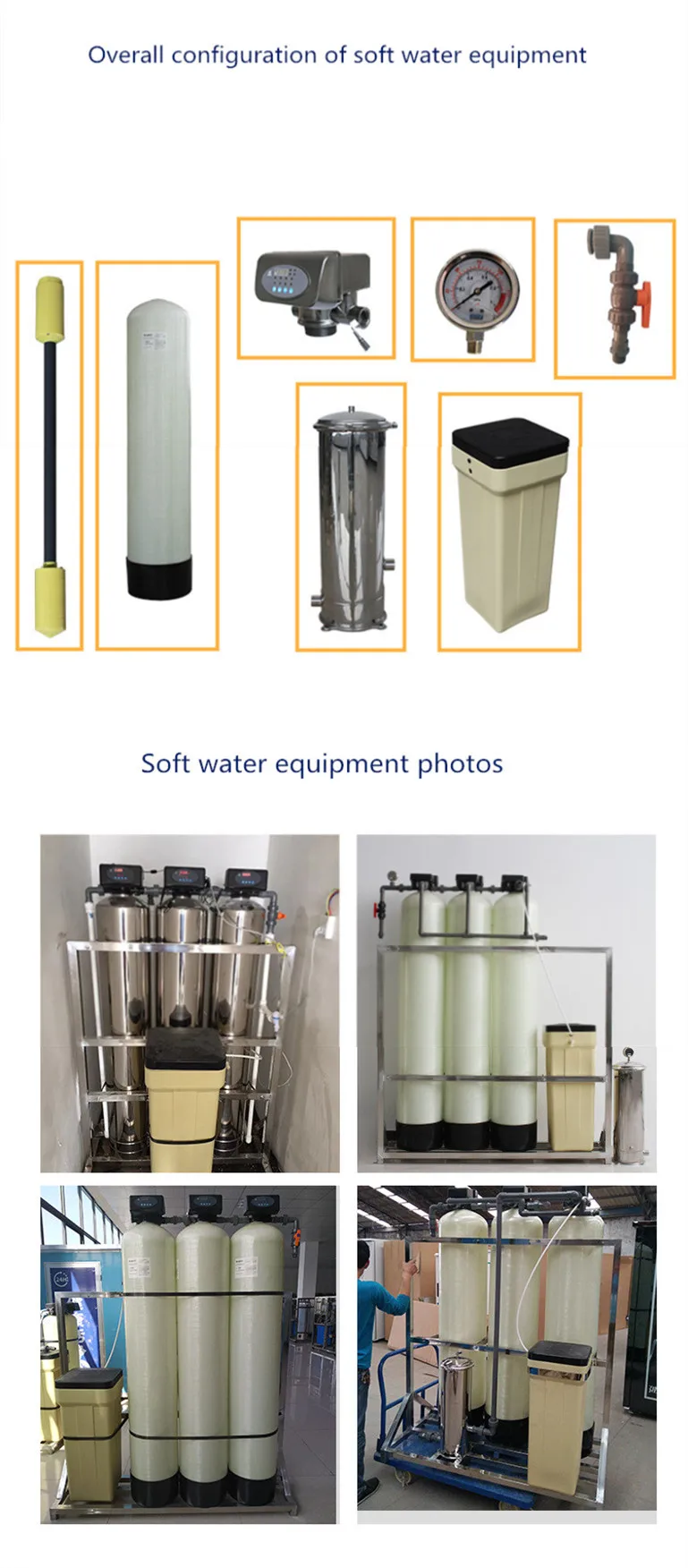 Well water, underground water and tap water softening machine for scale removal of boiler and hotel