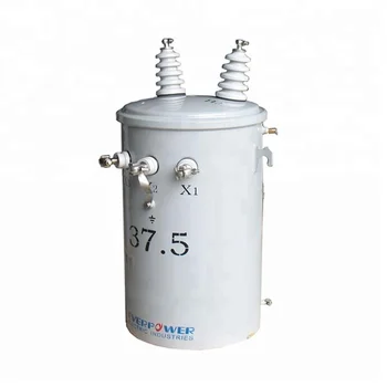 13.8kv Oil Type Single Phase Electrical Transformer 37.5kva Pole