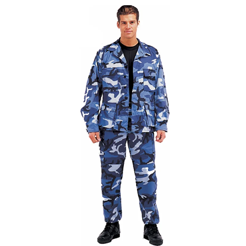 Navy Blue Army Combat Training Clothes Winter Summer Long Sleeve Wearproof Milit