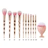 Factory Direct DHL Free! 11pcs Makeup Brushes Set Eye shadow Blush Eyeliner Lip Powder Rose Gold + Mermaid Tail Foundation Brush