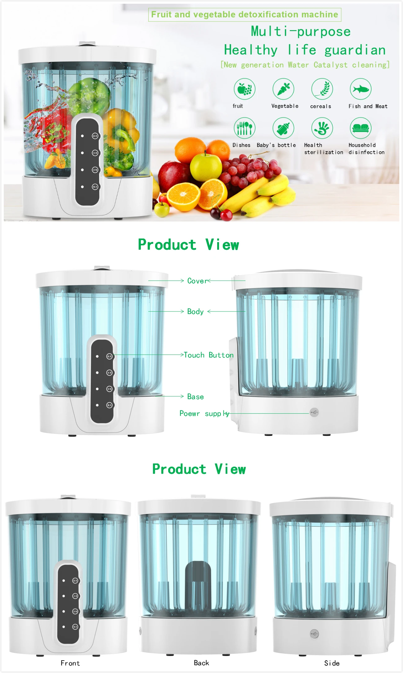 Oem Korea Environmental Fruits And Vegetables Cleaner For Home Use