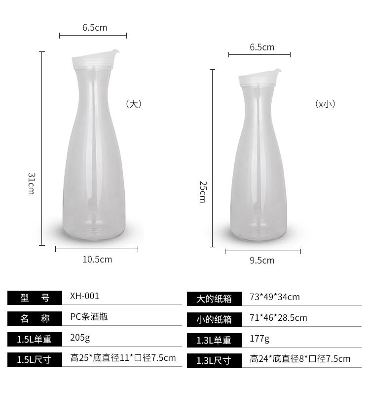1.6l Infrangibile Casa Di Plastica Di Vino Caraffa Con Clip 1.6l Infrangibile Casa Di Plastica Di Vino Caraffa Con Clip