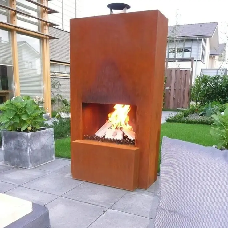 Mid Century Wood Burning Modern Wall Fireplace With Chimney Buy