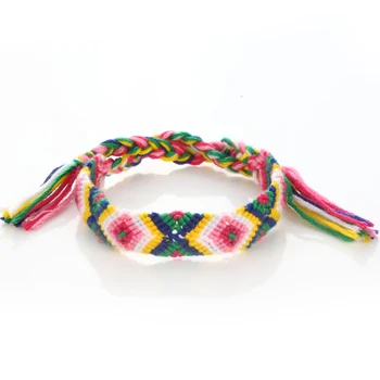 macrame friendship cotton cord wrist mexican band bracelet braided woven promotional oem pattern gift larger