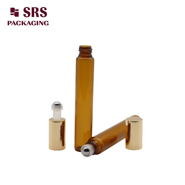 10ml pretty glass roll on bottle for perfume oil amber olive oil roller bottle.jpg
