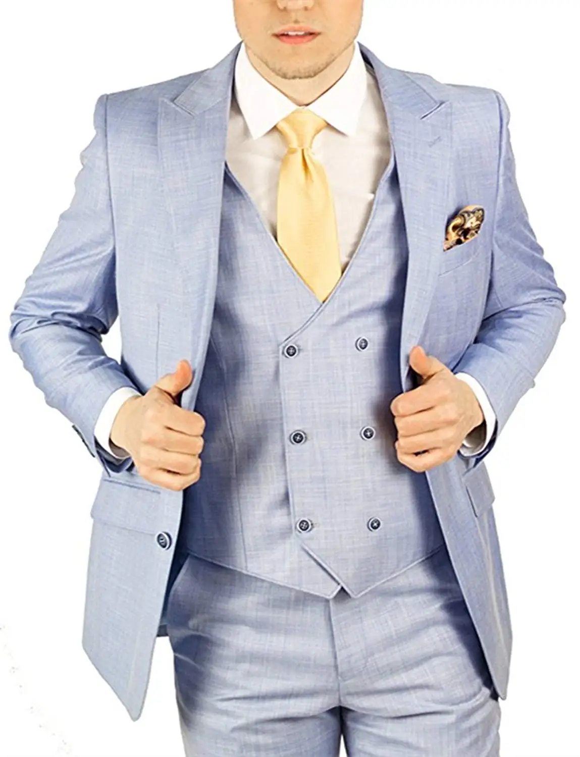 Suxiaoxi Mens Formal 3 Pieces Tuxedo Business Suits Handsome Groom Suits