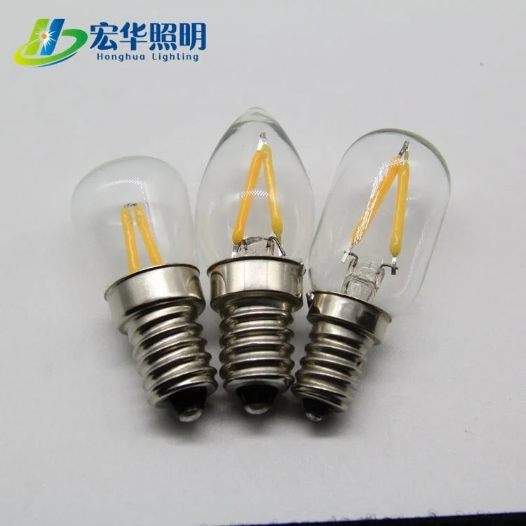 T22 E12 2W E14 High Luminous clear mini LED filament lighting bulb lamp