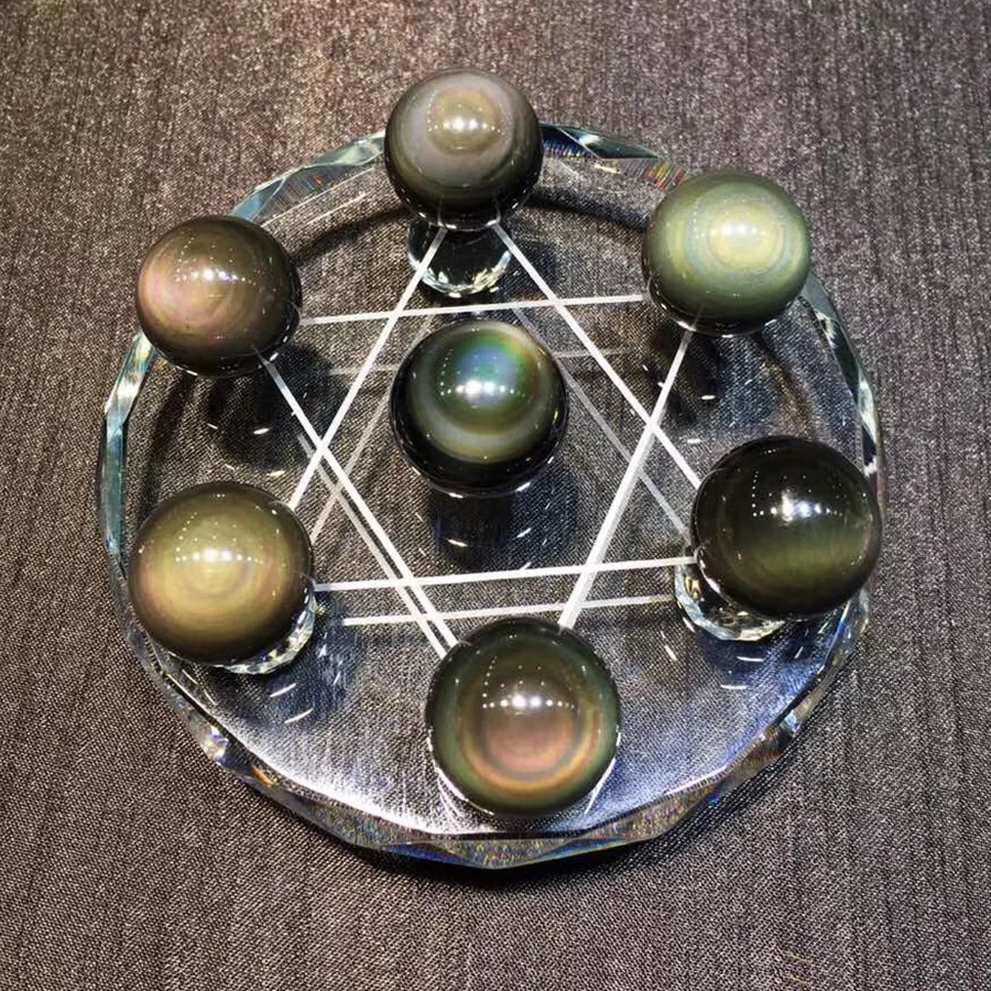 wholesale natural rainbow obsidian polished seven st