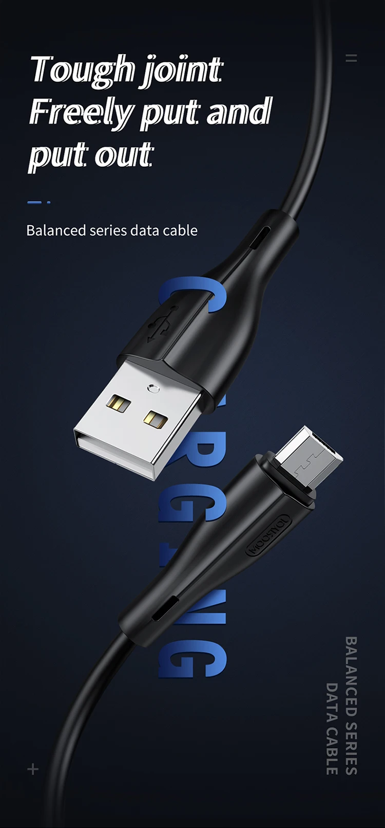 JOYROOM PVC hot selling charging mobile charger cable for samsung charger cable usb v8 - ANKUX.COM