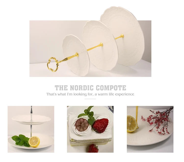 Tiered Round Wedding Cake Plate Serving Stand 2 Tier 3 Tier Ceramic