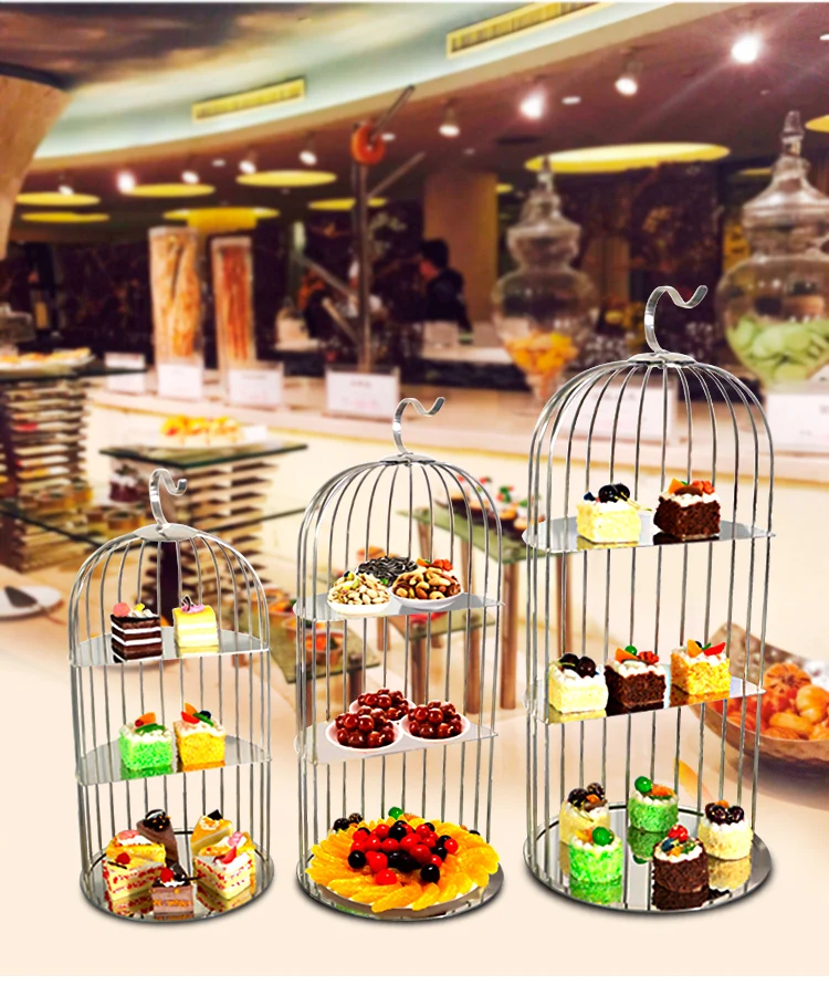 Rose Gold Afternoon Tea Cake Stands 3 Tier Birdcage Cardboard Cupcake Stand Cheap Fancy Wedding Decorative Bird Cage View Decorative Bird Cage Hadi Product Details From Guangzhou Hadi Catering Ware