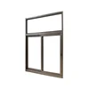 Horizontal open pattern finished surface double glazed customized size aluminum sliding windows with top fixed