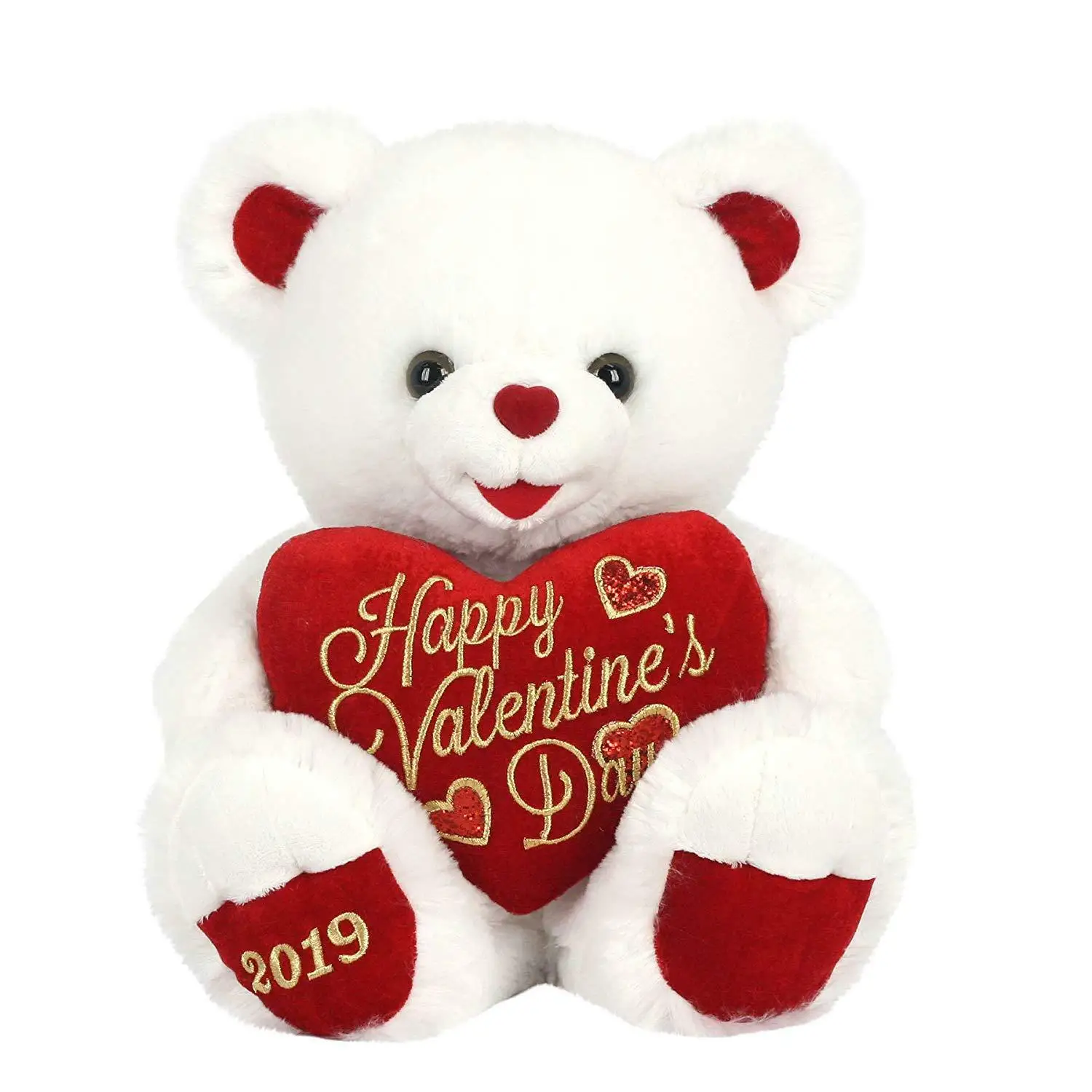 dozen plush valentine bears with pocket be mine hearts