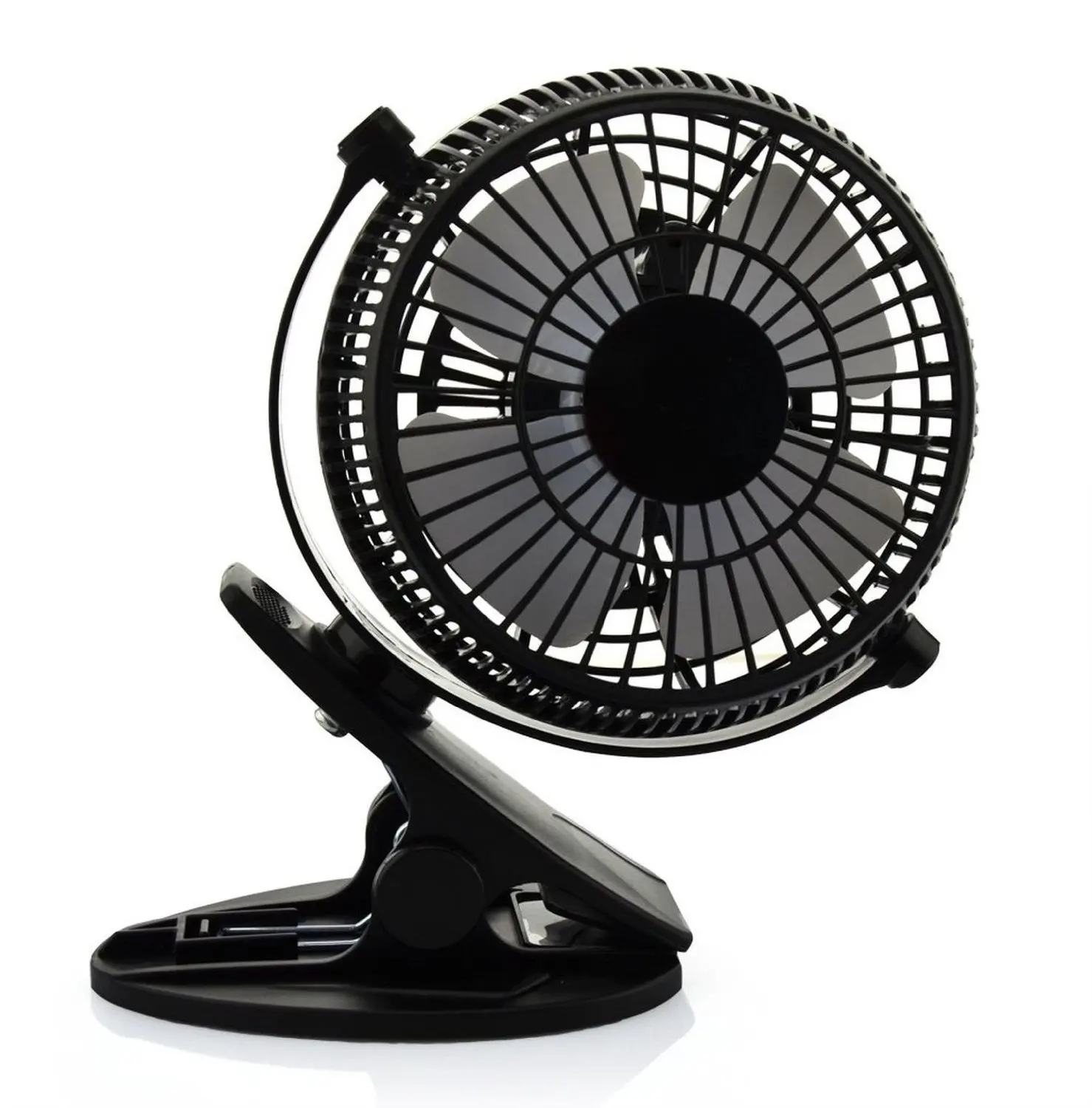 LUXON MiniFan_USB_2-Speed Mini USB Clip Desk Personal, Table Fans, 2 Speed Portable Cooling Fan USB Powered by Netbook, Computer MacBook, Power Bank, and PC, 360 Degree Up and Down, Black