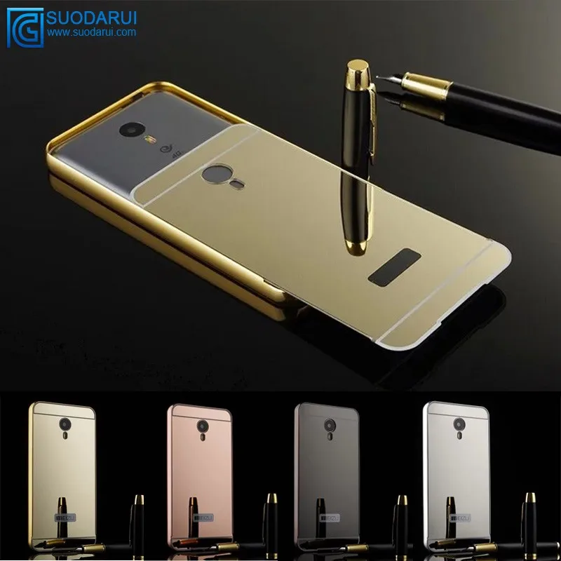 Luxury design 24K glod aluminum mirror case for Meizu MX5 PRO mirror hard back cover