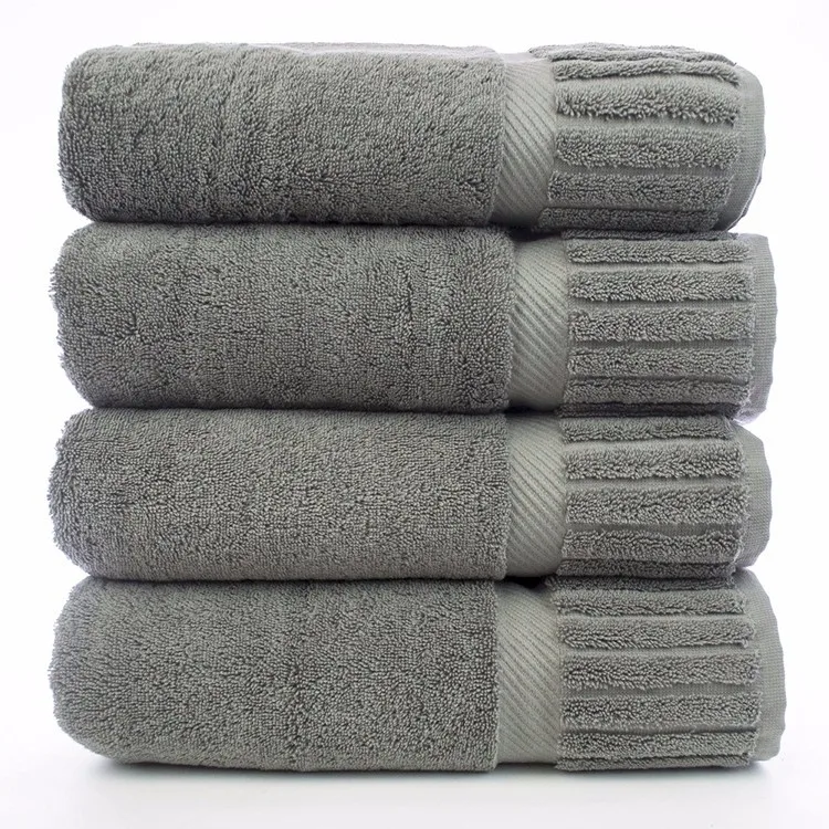Amazon Long Staple 650 Gsm 100 Cotton Hotel Bath Towels Gray With Logo Buy Organic Cotton
