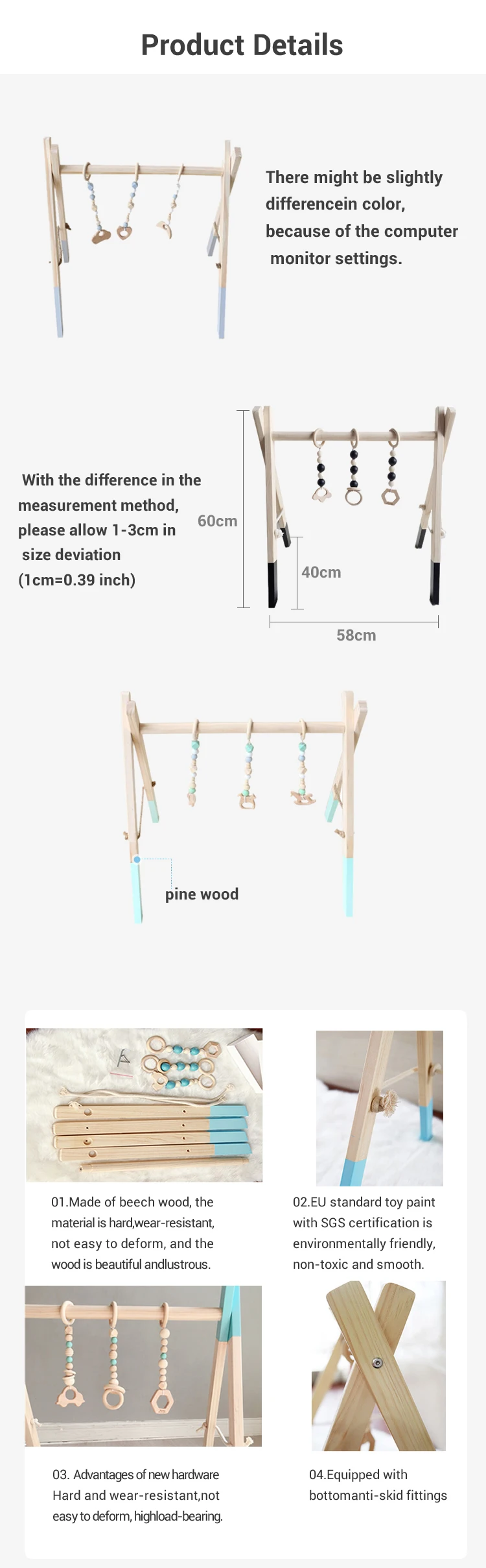 Indoor Wooden Activity Baby Gym Frame Equipment Toys For Baby Buy